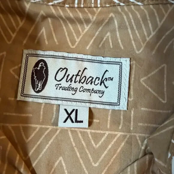 Outback Trading Company XL Womens Aztec Western Snap Shirt in Tan/Brown Color - Picture 4 of 7